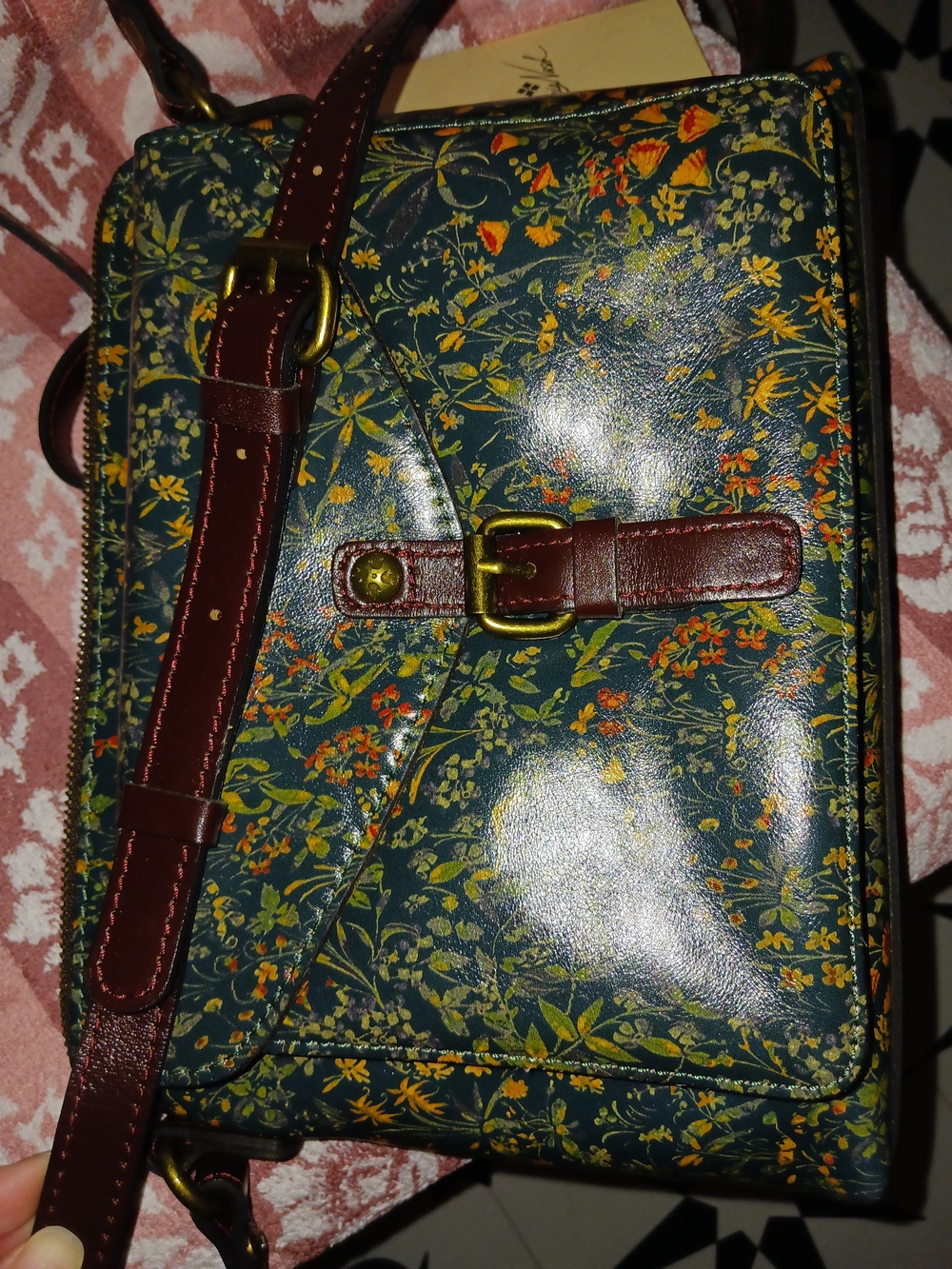 Patricia Nash Avellino Crossbody P062707X Genuine Leather Tuscan Fields - Picture 14 of 16